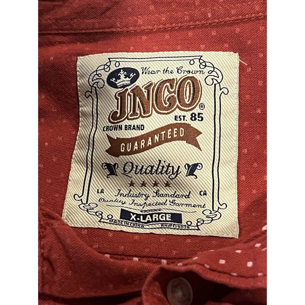 JNCO Men's Xl Button Up Shirt Red - Picture 6 of 6